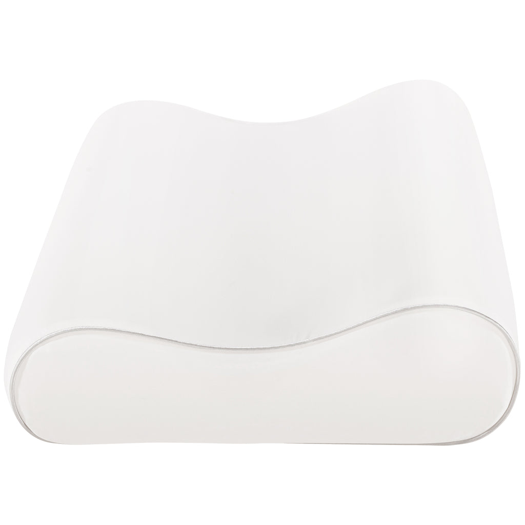HOMCOM Memory-Foam-Nackenkissen mit doppelter Höhe und abnehmbarem Bezug, 60x40x10/12 cm, Weiß Creme
