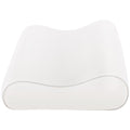 HOMCOM Memory-Foam-Nackenkissen mit doppelter Höhe und abnehmbarem Bezug, 60x40x10/12 cm, Weiß Creme