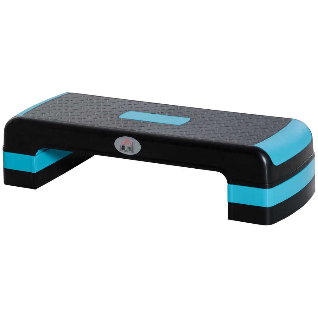 HOMCOM Aerobic-Stepper 3-stufig höhenverstellbar 78 x 28 x 20cm Schwarz+Blau