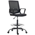 HOMCOM Bürostuhl mit verstellbarem Fußhocker Höhenverstellbar und Armlehnen 66,5x70,5x118-139,5 cm Schwarz