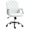 Vinsetto Bürostuhl, Ergonomisch Schreibtischstuhl mit Armlehne, Gepolsterter Rückenlehne Weiß