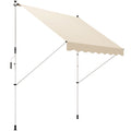 Outsunny Klemmmarkise mit Handkurbel höhenverstellbar Gelenkarmmarkise schmutzabweisend, witterungsbeständig Balkonmarkise 150cm breit Terrassenmarkise für Terrasse Balkon Veranda Beige