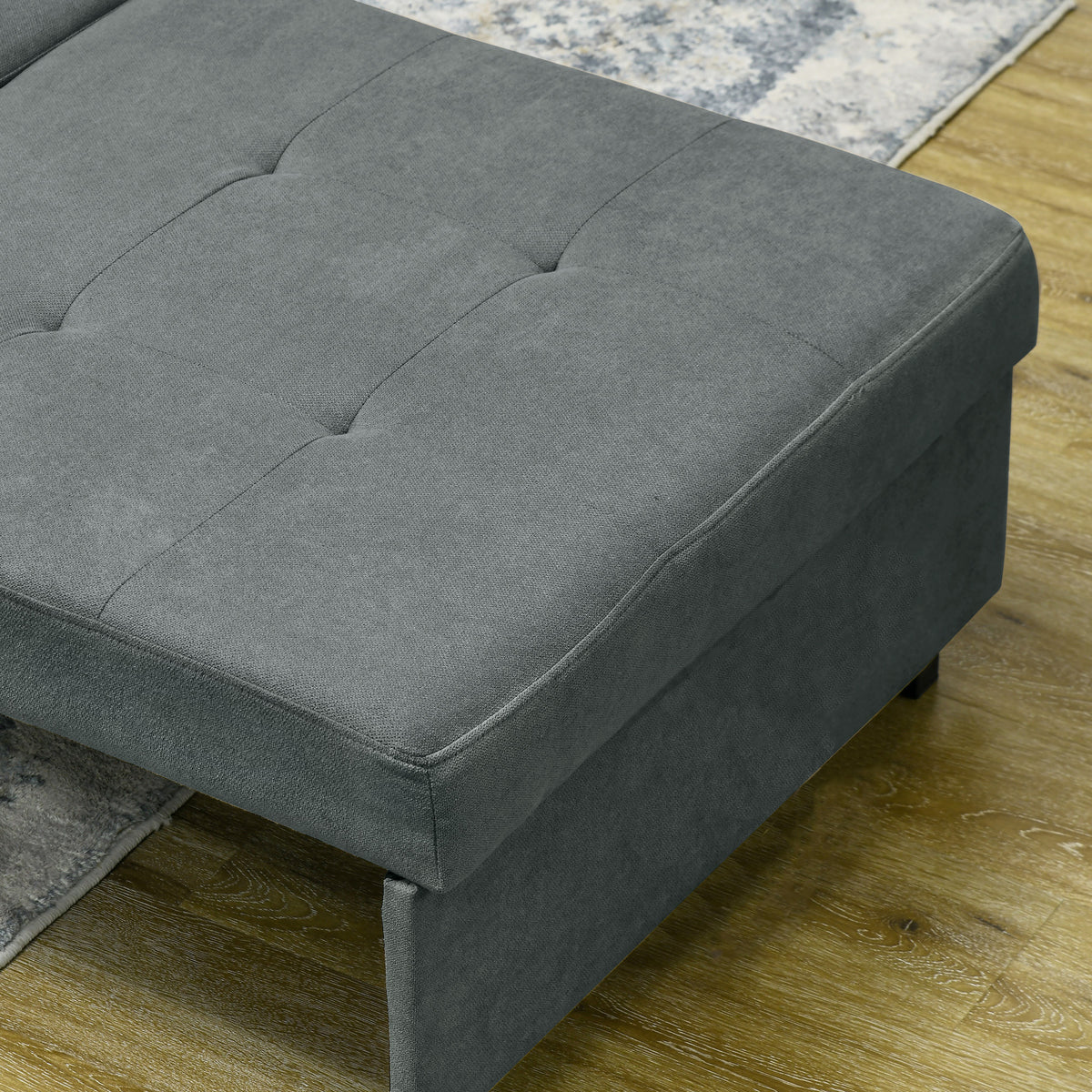 HOMCOM Schlafsessel aus Samtstoff in Grau mit 2 Kissen und Aufbewahrungsfach, 100x98x88 cm