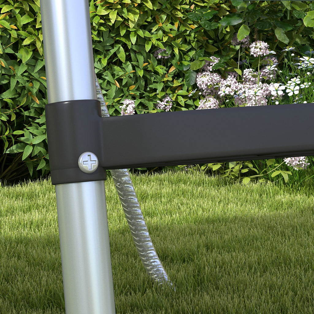 SPORTNOW Trampolinleiter mit 3 oder 2 Stufen horizontalen breiten Tritten, universellem Haken, Tragfähigkeit 120 kg, 110 x 32 cm Silber
