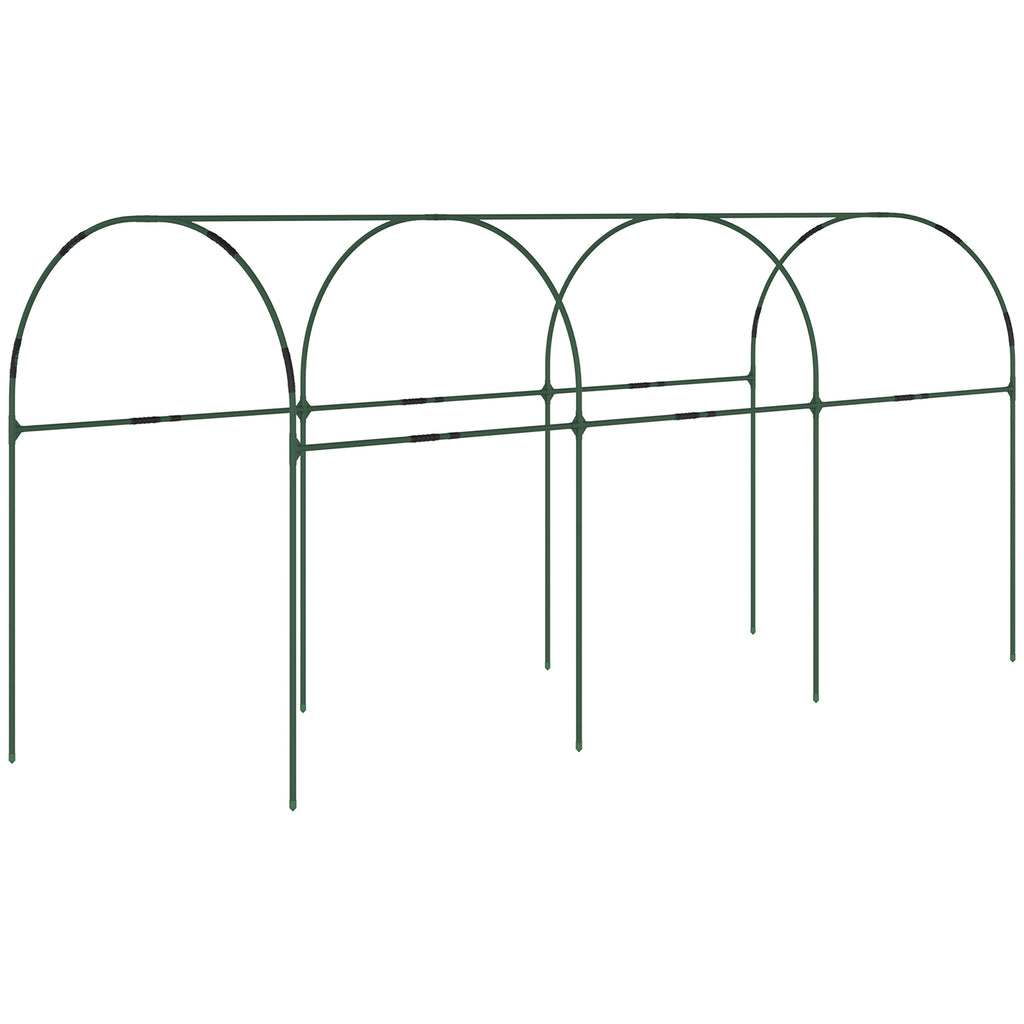 Outsunny Gewächshaus für den Garten Tomaten 4 verzinkte Stahlbögen PVC-Folie 4 x 1,23 x 1,71 m Grün