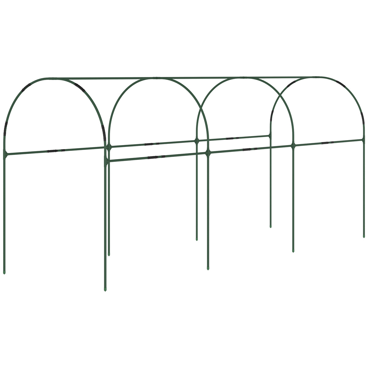 Outsunny Gewächshaus für den Garten Tomaten 4 verzinkte Stahlbögen PVC-Folie 4 x 1,23 x 1,71 m Grün