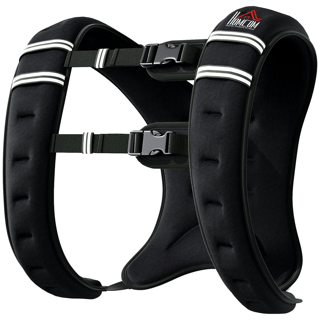 HOMCOM Gewichtsweste 5 KG / 8 KG / 10 KG verstellbare Trainingsweste mit herausnehmenbar Gewichten Laufweste Damen Herren für Muskelaufbau Krafttraining, Laufen, Fitness, Cross Training