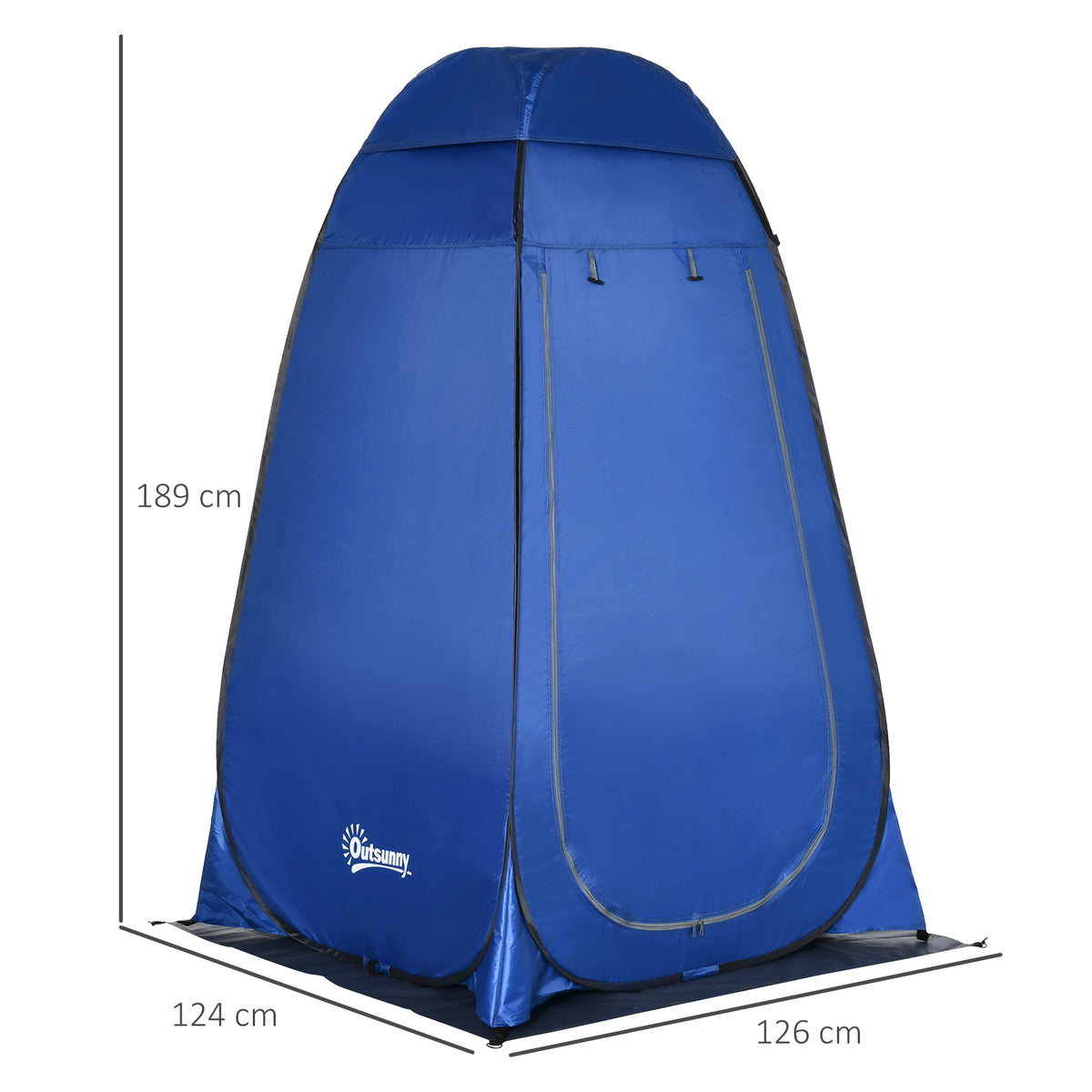 Outsunny Pop up Duschzelt Toilettenzelt Camping Umkleidezelt mit Tragetasche Mobile Outdoor Toilette Umkleidekabine Lagerzelt Dunkelblau 126 x 124 x 189 cm