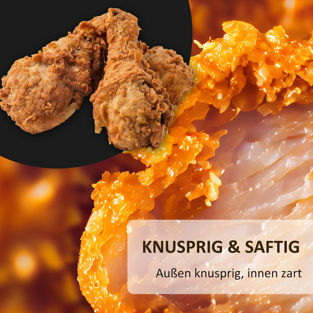 HOMCOM Heißluftfritteuse 6,5 L 1700W mit 8 Menüs LED-Display Antihaftbeschichteter Korb für gesundes ölfreies fettarmes Kochen Schwarz 36,5 x 29 x 33,8 cm