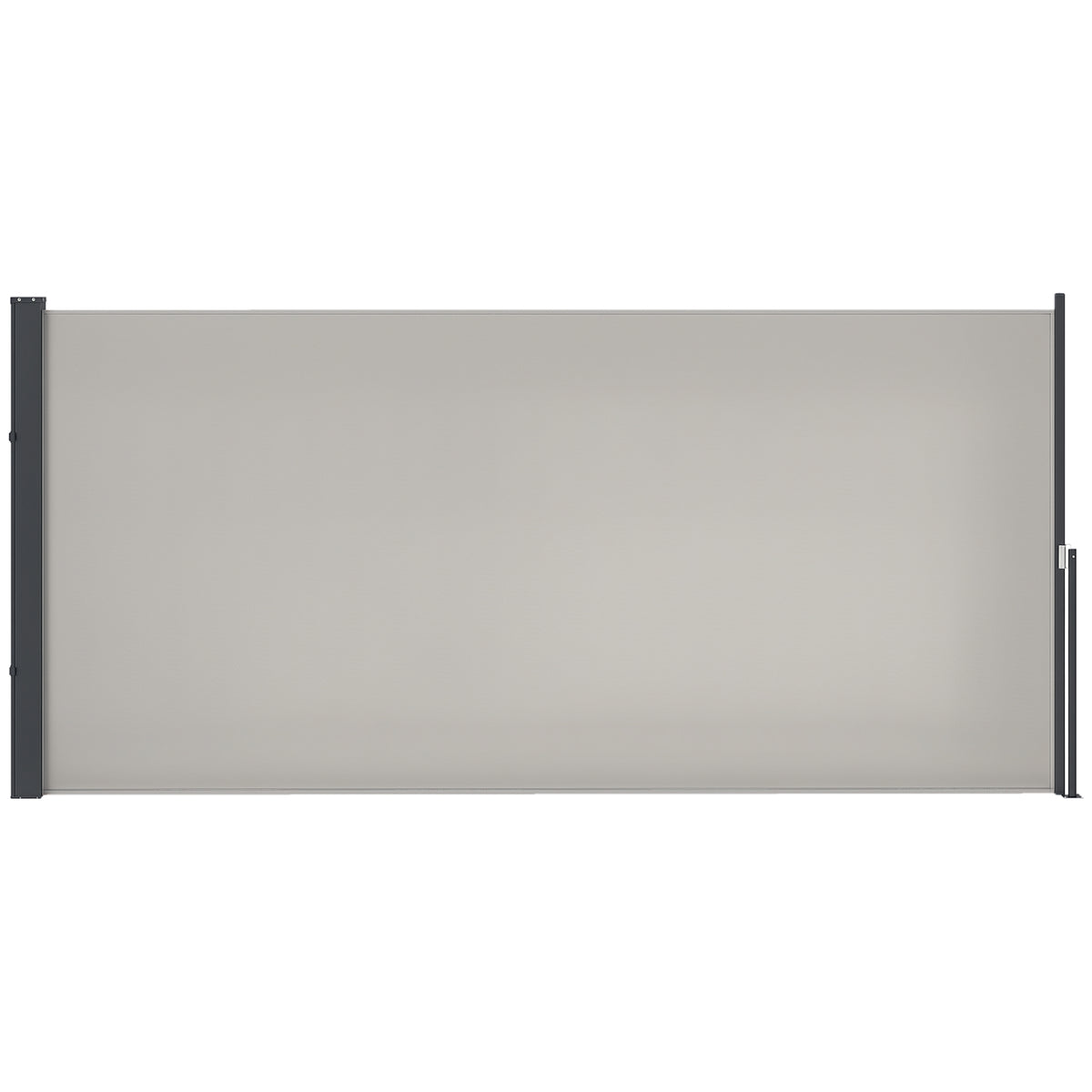 Outsunny Seitenmarkise, Seitenrollo, ausziehbar, Sichtschutz, Aluminium/Polyester, 3 x 1,4 m, Hellgrau