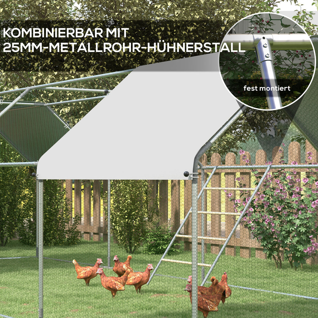 PawHut Sitzleiter für Hühner, 4 Sitzstangen, wetterfest, für 4-6 Hühner, Stahl/Holz