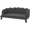 PawHut Hundesofa Hundecouch, Waschbarer Bezug, Haustiersofa mit Rückenlehne und Holzbeine, Katzensofa, für mittelgroße Hunde unter 25 kg, Dunkelgrau