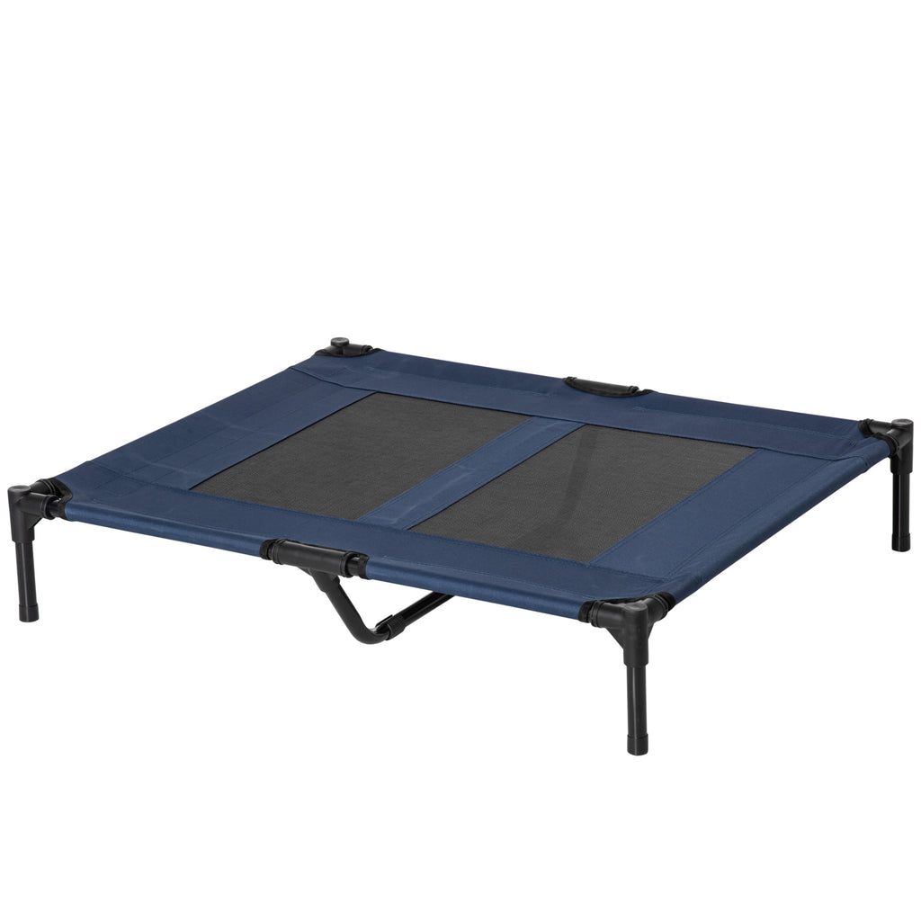 PawHut Hundeliege, Outdoor Hundesofa, Haustierbett, Schlafplatz, Katzenbett, Hundebett, 92 x 76 x 18 cm, Schwarz+Blau