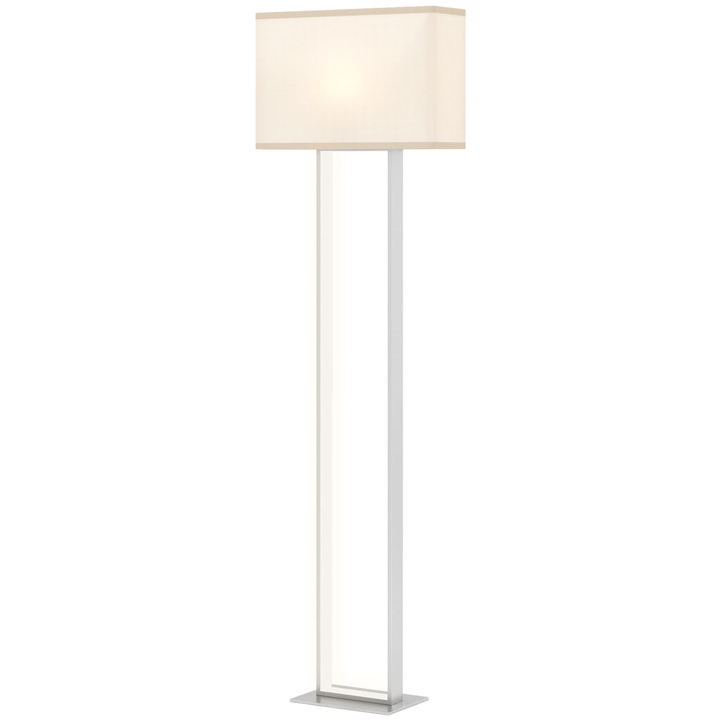 HOMCOM Moderne Stehlampe, 3 Modi, Fußschalter, verstellbare Helligkeit, Leinenoptik, Weiß