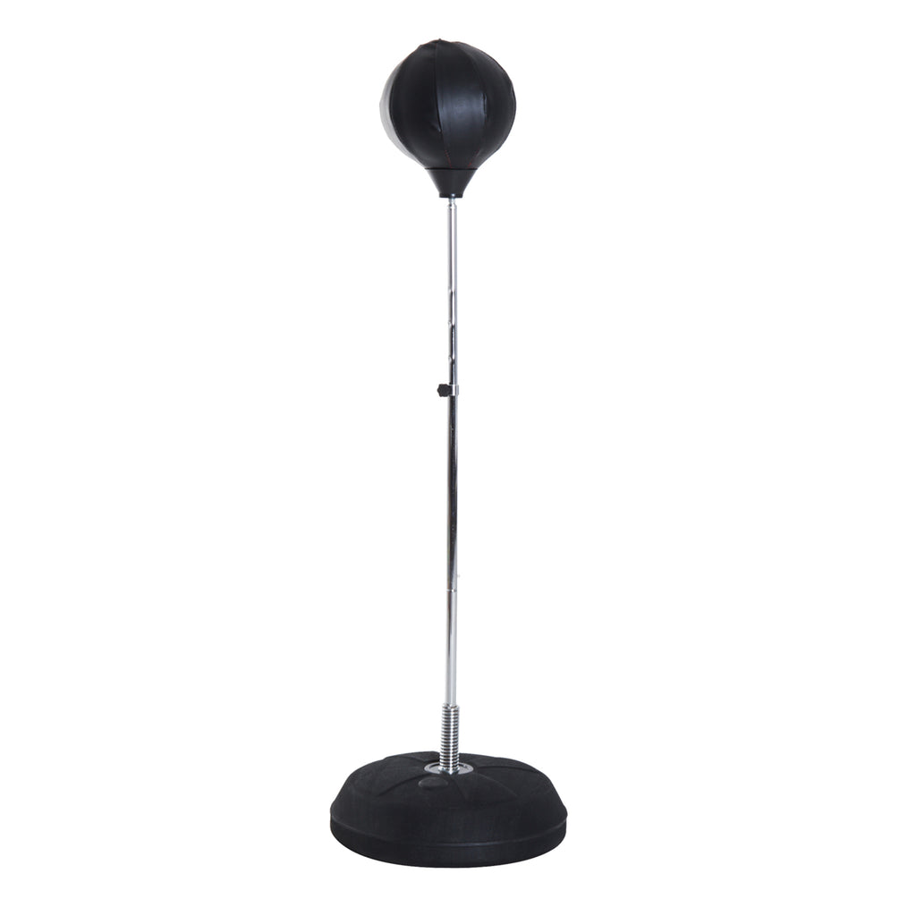 HOMCOM Box-Set mit Punchingball, höhenverstellbar, inkl. Boxhandschuhe, 126-144cm, Schwarz