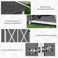 Outsunny Gartenschrank Geräteschuppen mit 2 Tür Geräteschrank mit Asphaltdach Gartenlagerschrank Antidumping Design mit Bodennägel Tannenholz Grau+Weiß 139 x 75 x 160 cm