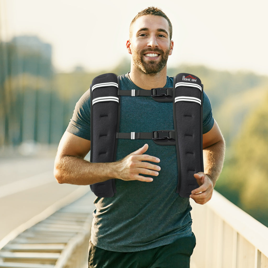 HOMCOM Gewichtsweste 5 KG / 8 KG / 10 KG verstellbare Trainingsweste mit herausnehmenbar Gewichten Laufweste Damen Herren für Muskelaufbau Krafttraining, Laufen, Fitness, Cross Training