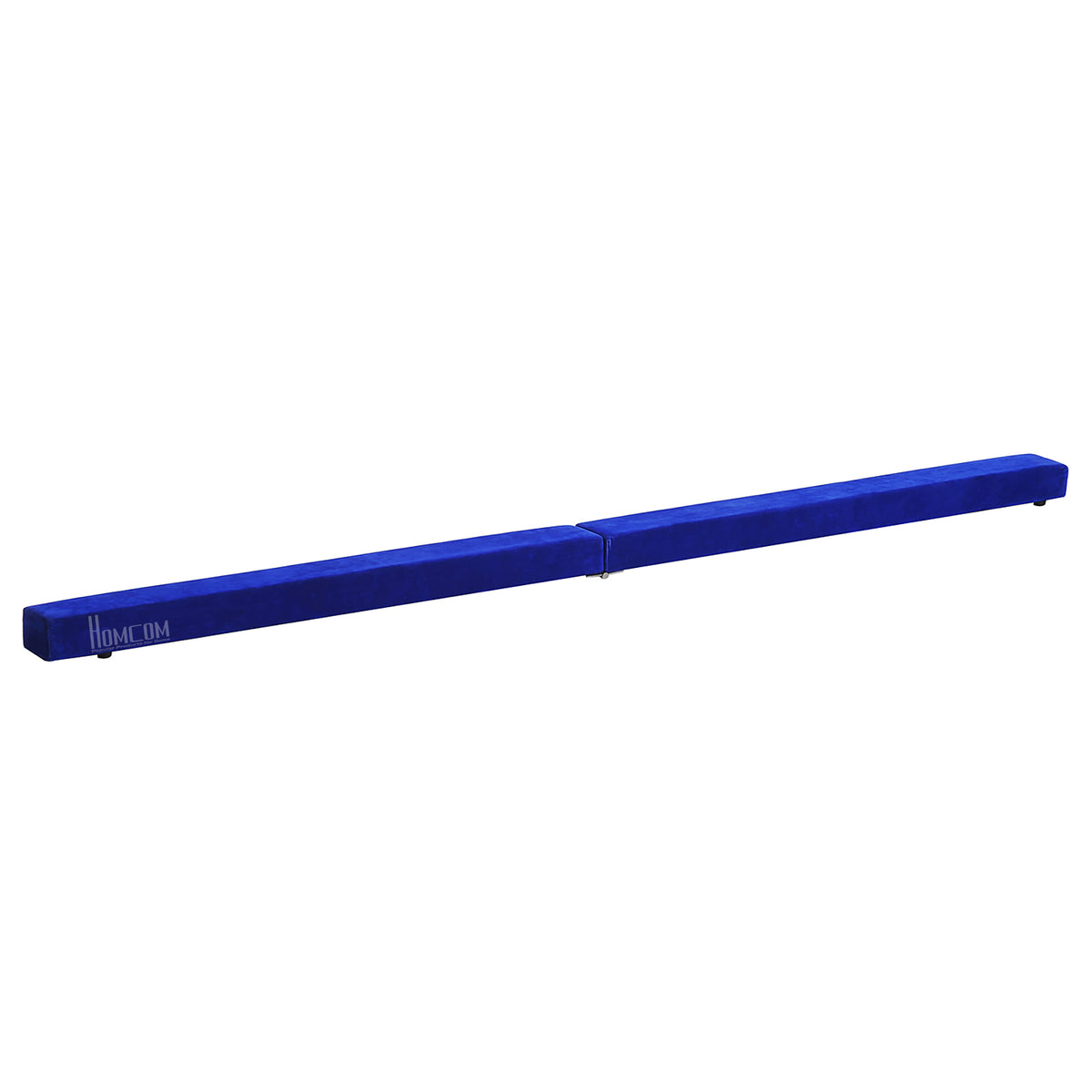 HOMCOM Faltbarer Schwebebalken, rutschfest, Wildlederbezug, robustes Holz, 210 x 10 x 6,5 cm, Blau