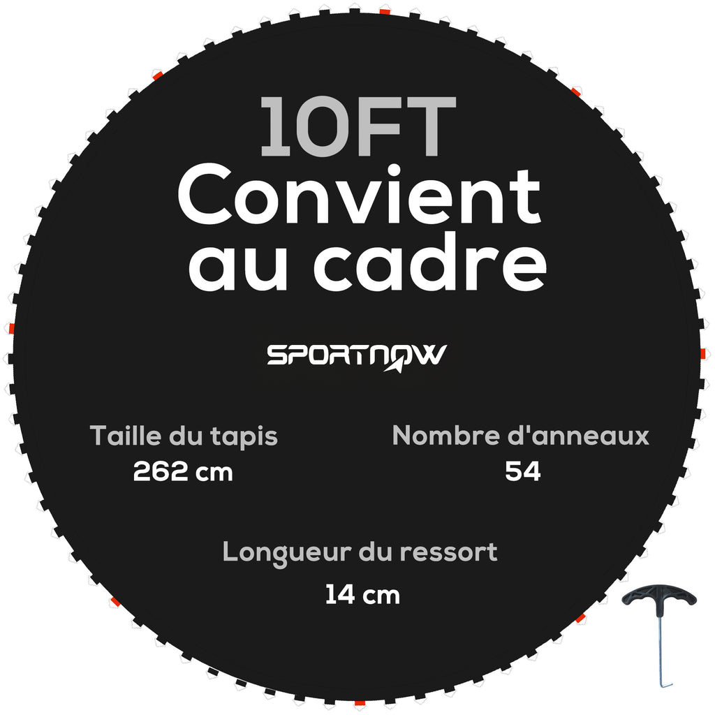 SPORTNOW Ersatz-Sprungtuch für Trampolin, Sprungtuch-Ersatz, kompatibel mit Trampolin Ø 3 m und 14 cm Federn