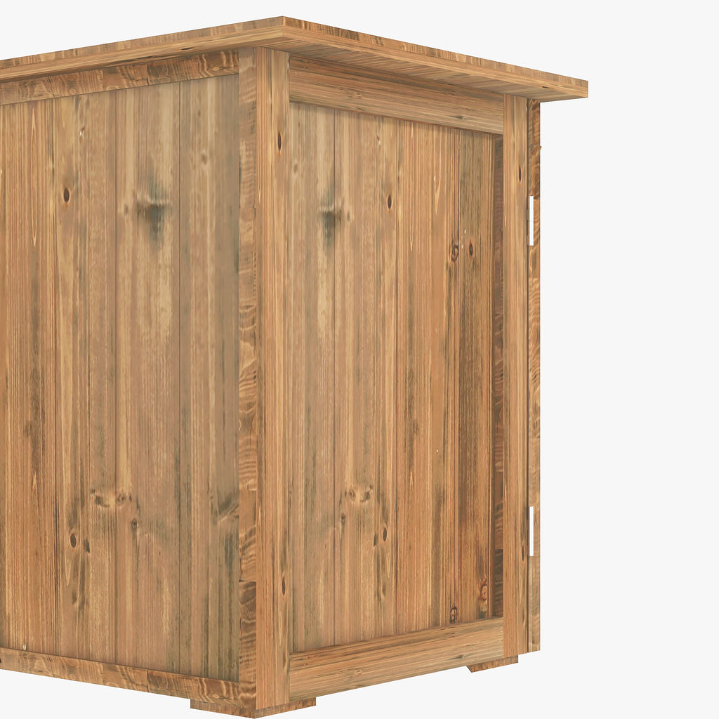 Outsunny Gartenschuppen, Doppeltür, Magnetverschlüsse, wetterfest, Naturholz, 77B x 55T x 72H cm, Braun