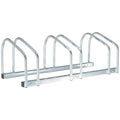 HOMCOM Fahrradständer Parken für 3 Fahrräder aus Stahl, 76x33x27 cm, Silber