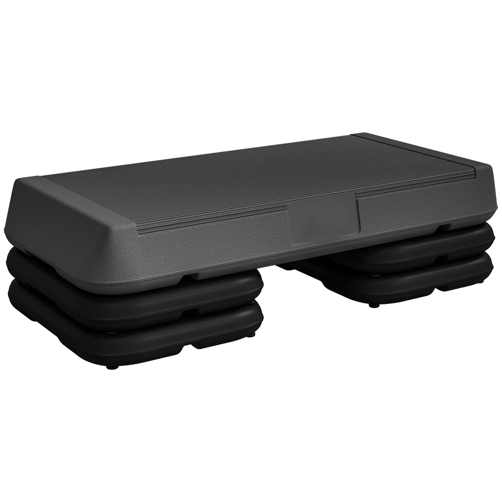 SPORTNOW Stepper Aerobic Fitness Höhenverstellbar 3 Ebenen 10/15/20 cm rutschfeste Oberfläche Kunststoff, Grau