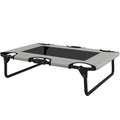 PawHut Erhöhtes Hundebett klappbar Haustierbett, Outdoor Hundeliege mit Netzdesign Hellgrau Oxford 75 x 51 x 18 cm
