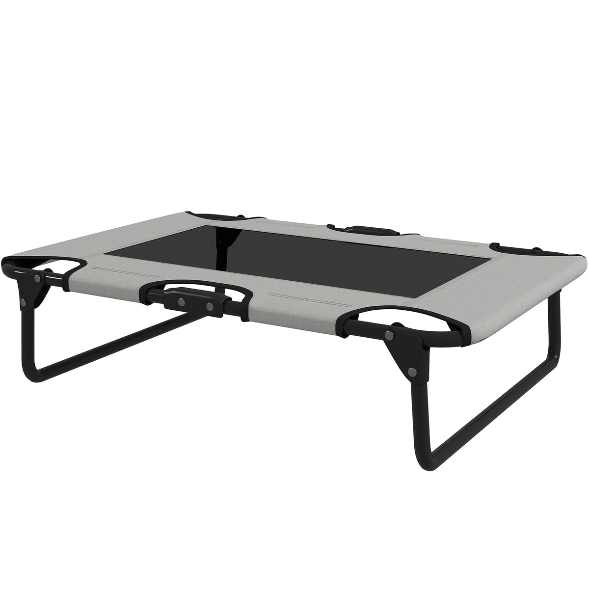 PawHut Erhöhtes Hundebett klappbar Haustierbett, Outdoor Hundeliege mit Netzdesign Hellgrau Oxford 75 x 51 x 18 cm
