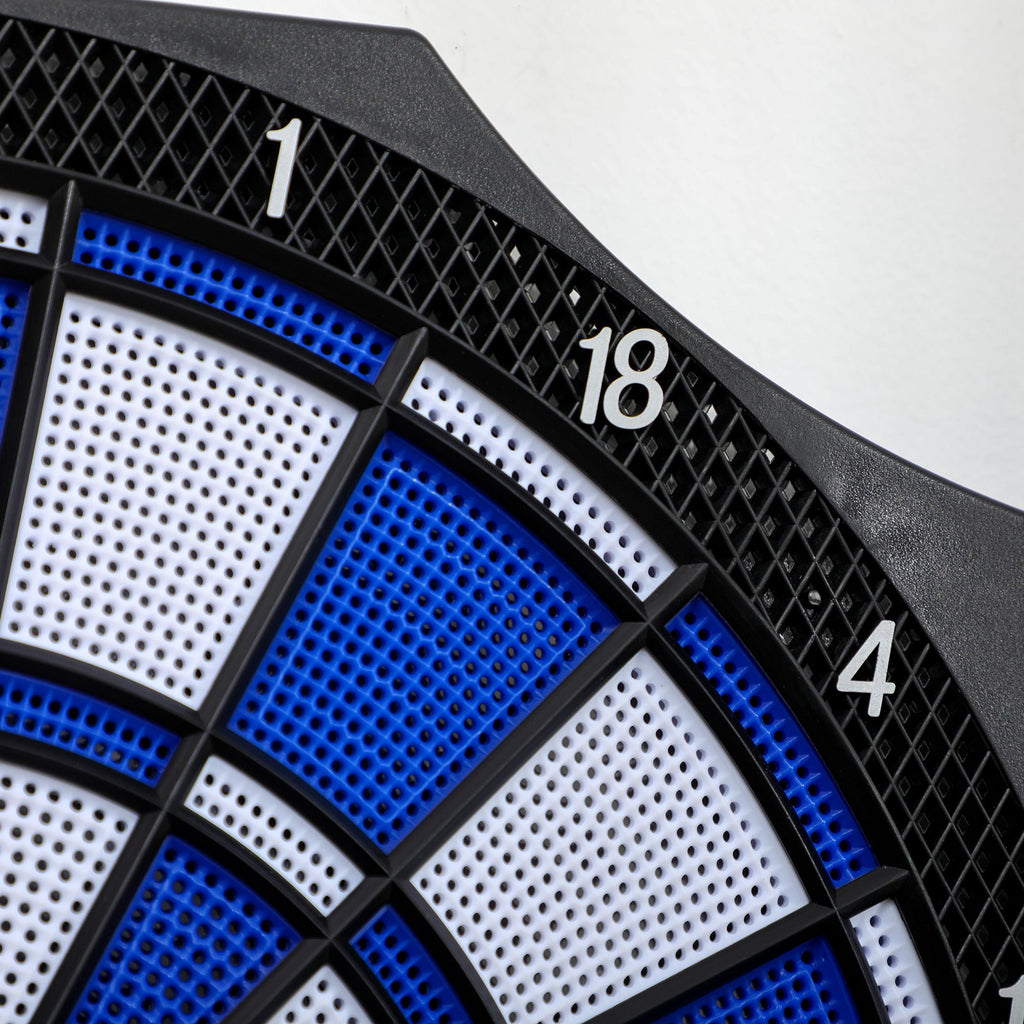 SPORTNOW Elektronische klappbare Dartscheibe mit 2 Türen, 31 Spielen für bis zu 8 Spieler, LCD-Anzeige, Lautsprecher, Schwarz