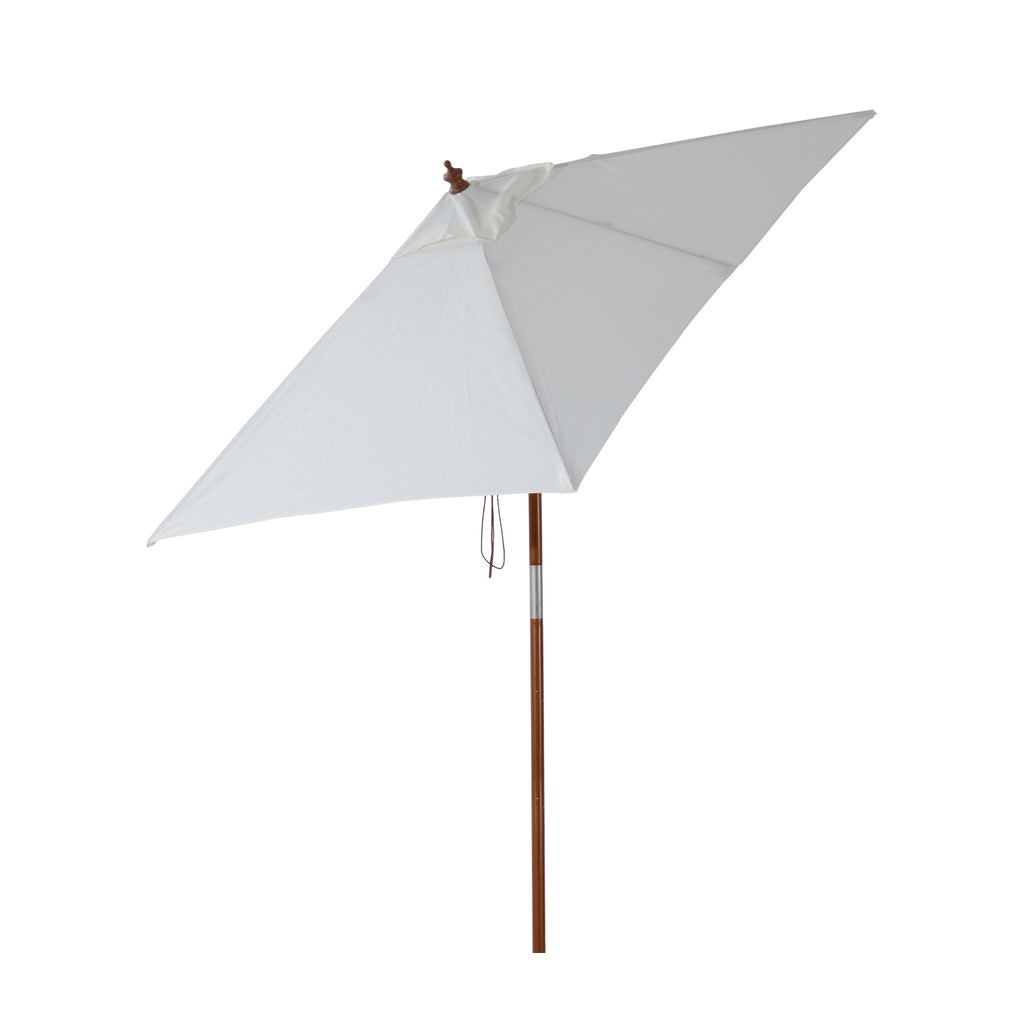 Outsunny Sonnenschirm 200 x 150 x 235 cm Knickbarer Gartenschirm 3-stufig einstellbar rechteckig Strandschirm wasserabweisend und UV-beständig für Strand Balkon Terrasse Garten Cremeweiß