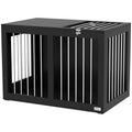 PawHut Hundekäfig Hundebox Hundetransportbox,  2 Türen, verriegelbar, Stahlgitter, 80 cm x 50 cm x 56,5 cm, Schwarz