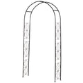 Outsunny Rosenbogen aus Metall Rankhilfe für Kletterpflanzen Gartenbogen mit Spitze Metallstruktur Torbogen Rankbogen für Rosen Bögen Rankgitter Rosenhilfe für Garten 114 x 30 x 230 cm Schwarz