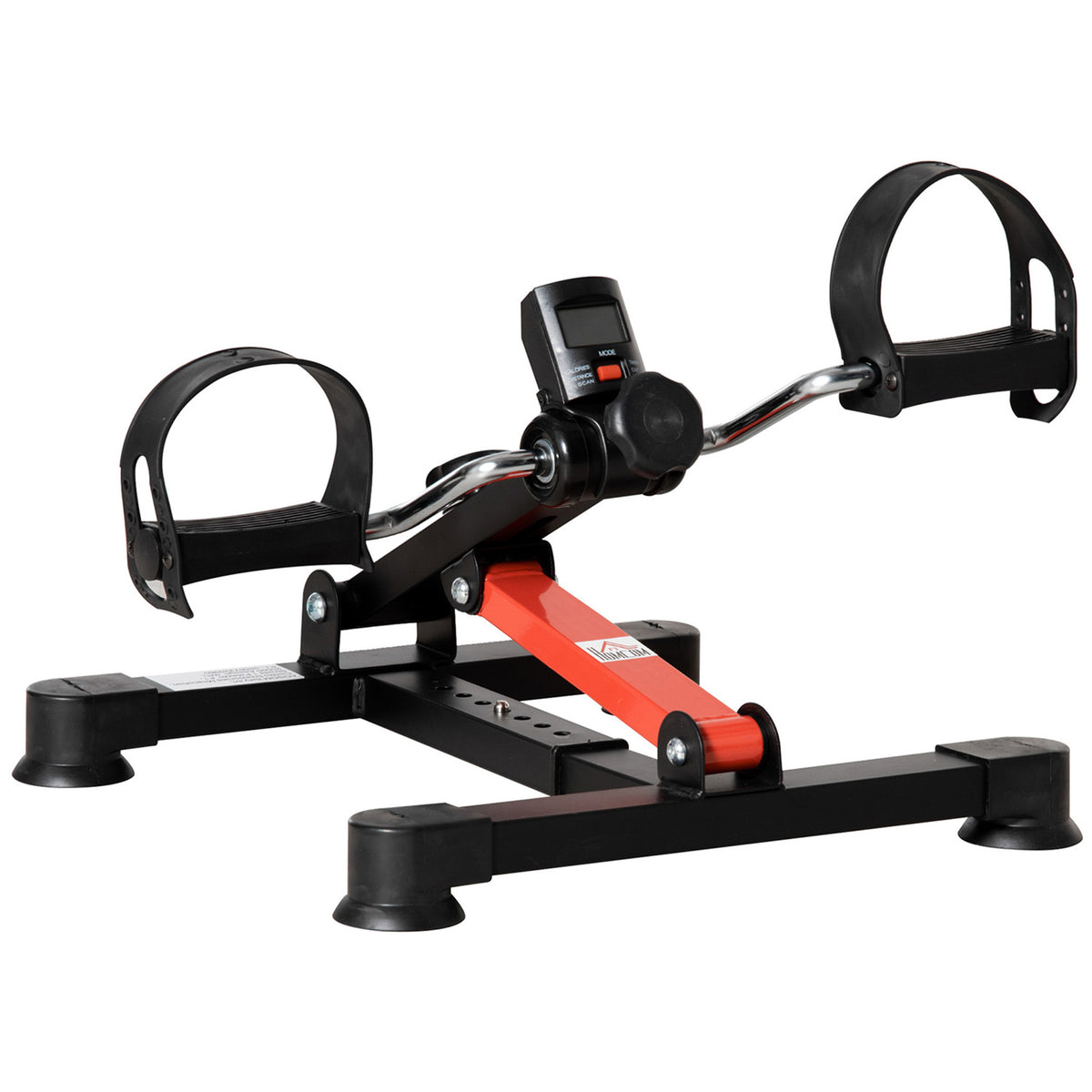 HOMCOM Mini Heimtrainer Pedalier Heimtrainer verstellbarer Widerstand LCD-Display 33-43 x 40 x 24,5-34,5 cm aus schwarzem Stahl