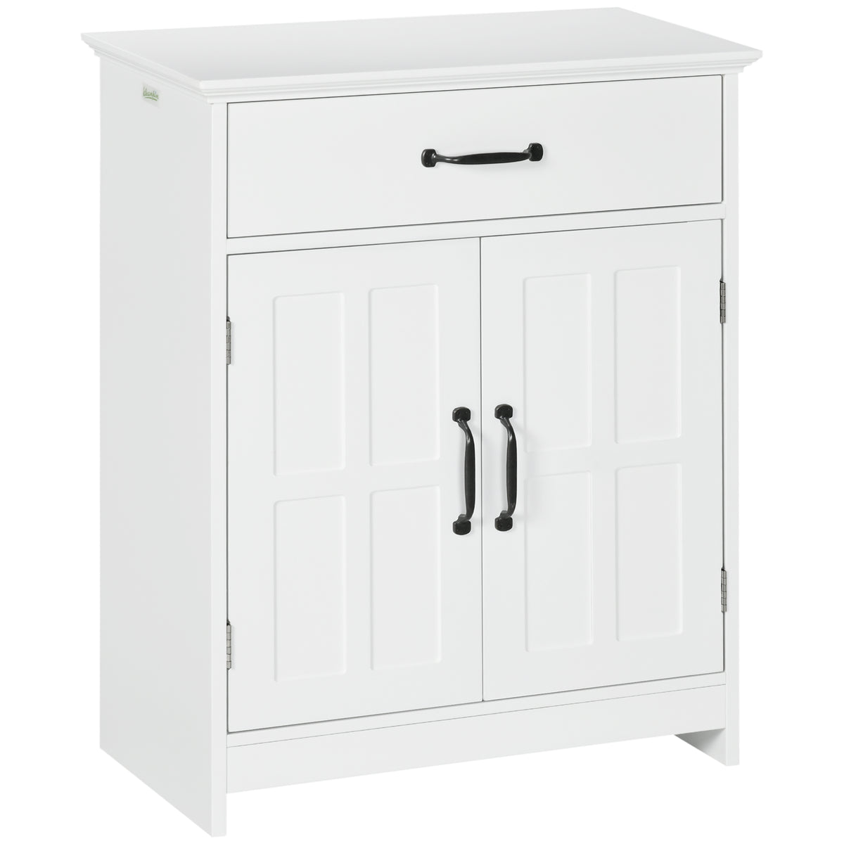 kleankin Badezimmer Unterschrank mit Doppeltür, Schublade und verstellbarem Regal, 60x30x75cm, weiß