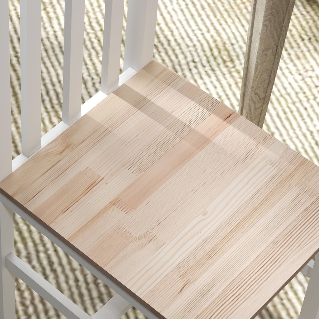 HOMCOM 4er-Set Küchenstühle Esszimmerstühle Stühle, Massivholz, modernes Design, 38, 5 cm x 47,5 cm x 99 cm, Natur