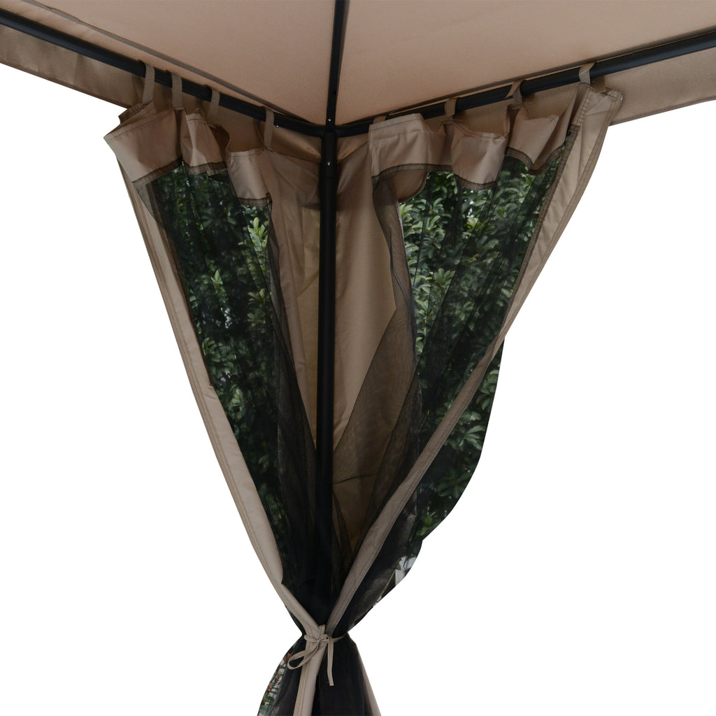 Outsunny Gartenpavillon Pavillon Gartenzelt Festzelt Partyzelt mit 4 x Seitenwand wetterfest Metall + Polyester Grau 2,94 x 2,94 x 2,65 m