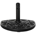 Outsunny Sonnenschirmständer, halbrund, 9 kg, Blumendesign, HDPE/Zement, für Schirmmasten Ø35/38/48 mm
