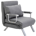 HOMCOM Relaxsessel Liegesessel Sessel, Liegefunktion, Gästebett, 65 cm x 69 cm x 80 cm, Grau