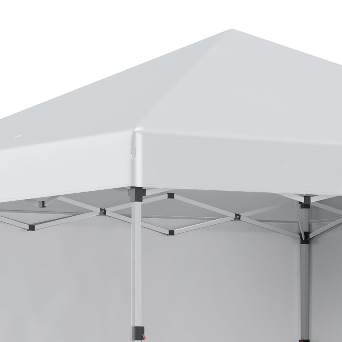Outsunny Faltpavillon, zwei Seitenwände, Tragetasche, Stahlrahmen, hellgrau, 3 x 3 x 2,7 m