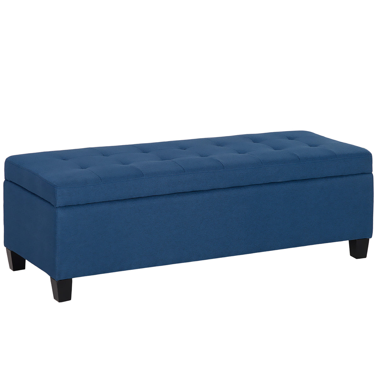 HOMCOM Sitzbank mit Stauraum, Ottomane, Flurbank, Knopfheftung,125,1 cm x 48,9 cm x 41,3 cm, Blau