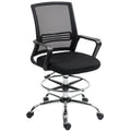 HOMCOM Bürostuhl, Drehstuhl, drehbarer Schreibtischstuhl, verstellbar, rollbar, Schwarz
