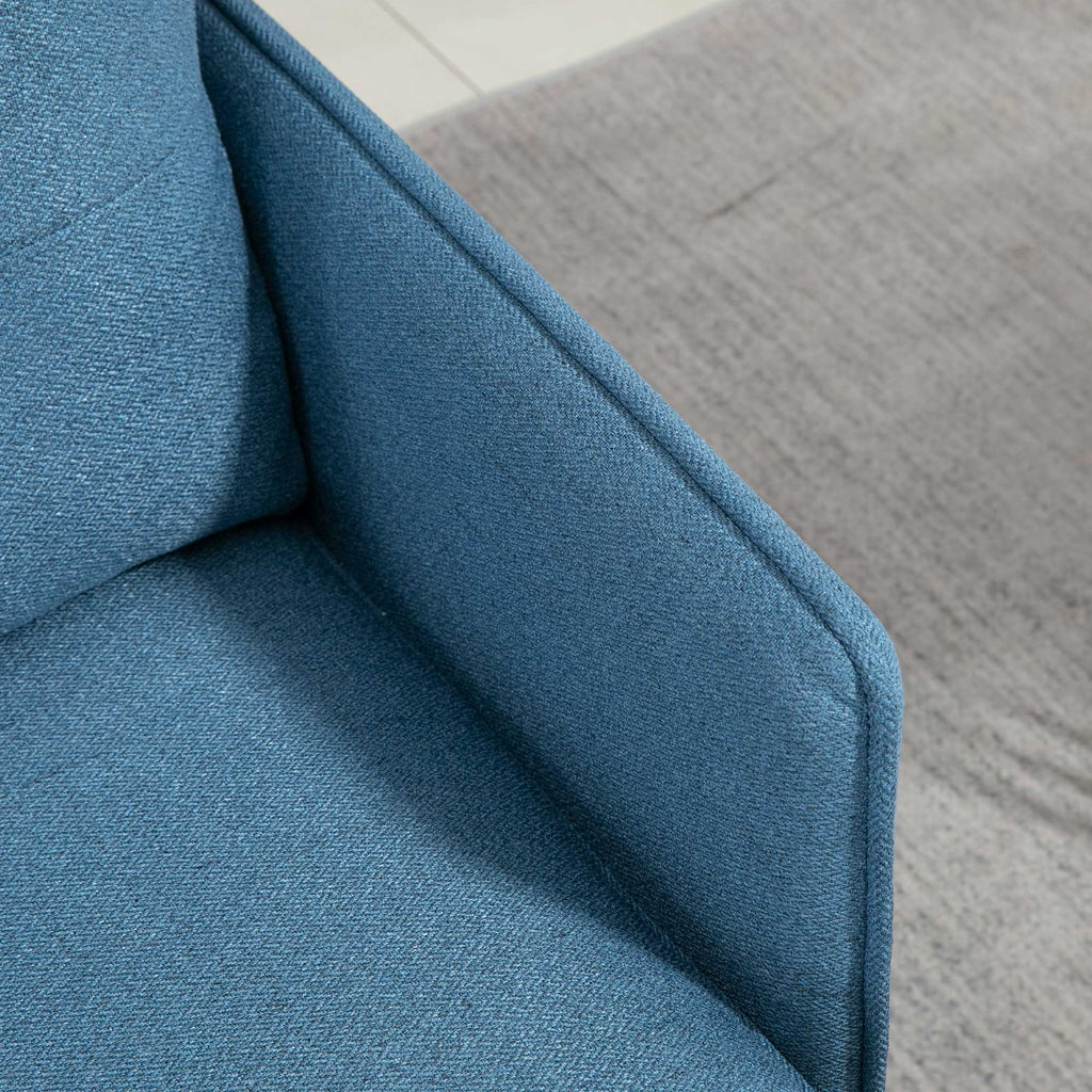 HOMCOM Akzentsessel mit Knopfheftung, Polstersessel, abnehmbare Polster, Schwarz + Gold + Blau