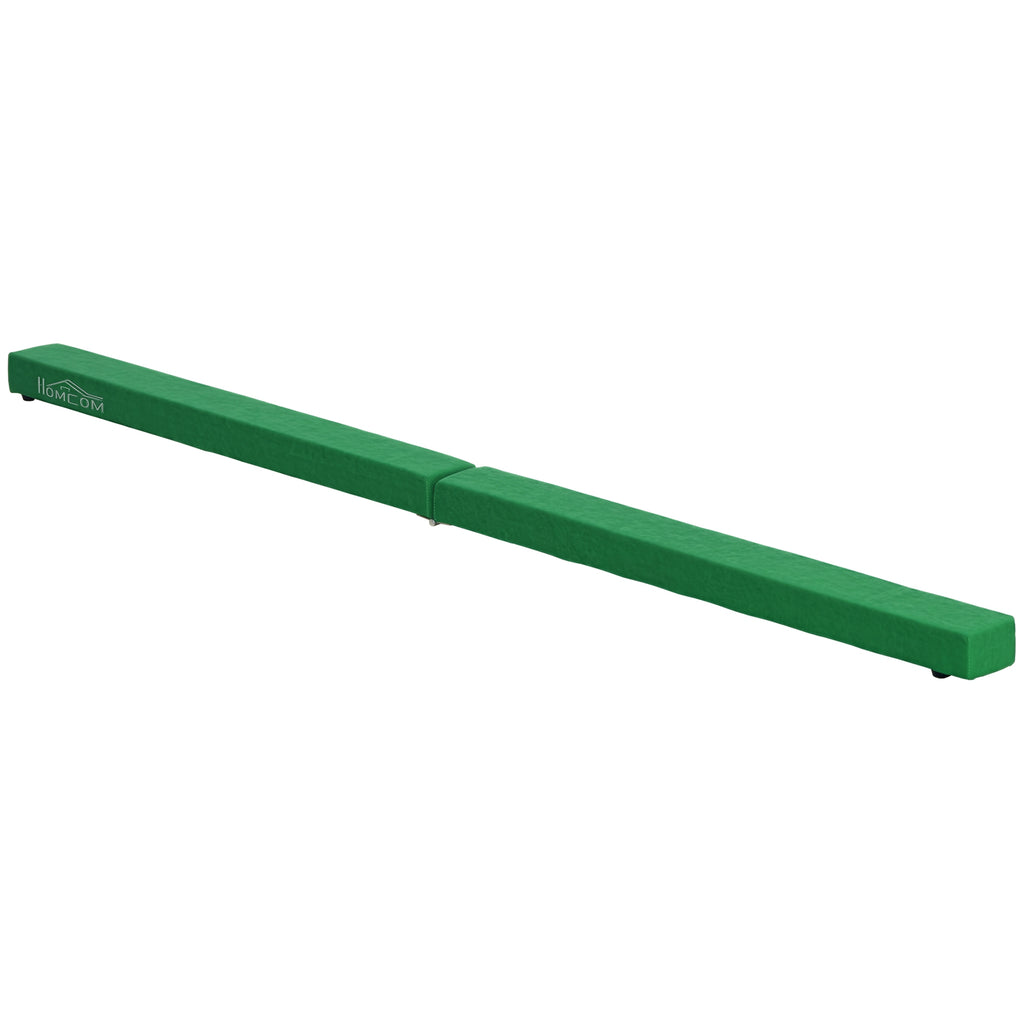 HOMCOM Faltbarer Schwebebalken, rutschfest, Wildlederbezug, robustes Holz, 210 x 10 x 6,5 cm, Blau