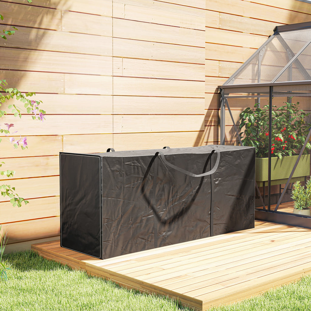 Outsunny Aufbewahrungstasche für Gartensitzkissen, Outdoor-Kissenhülle aus Oxford mit Griffen 175 x 55 x 75 cm Schwarz
