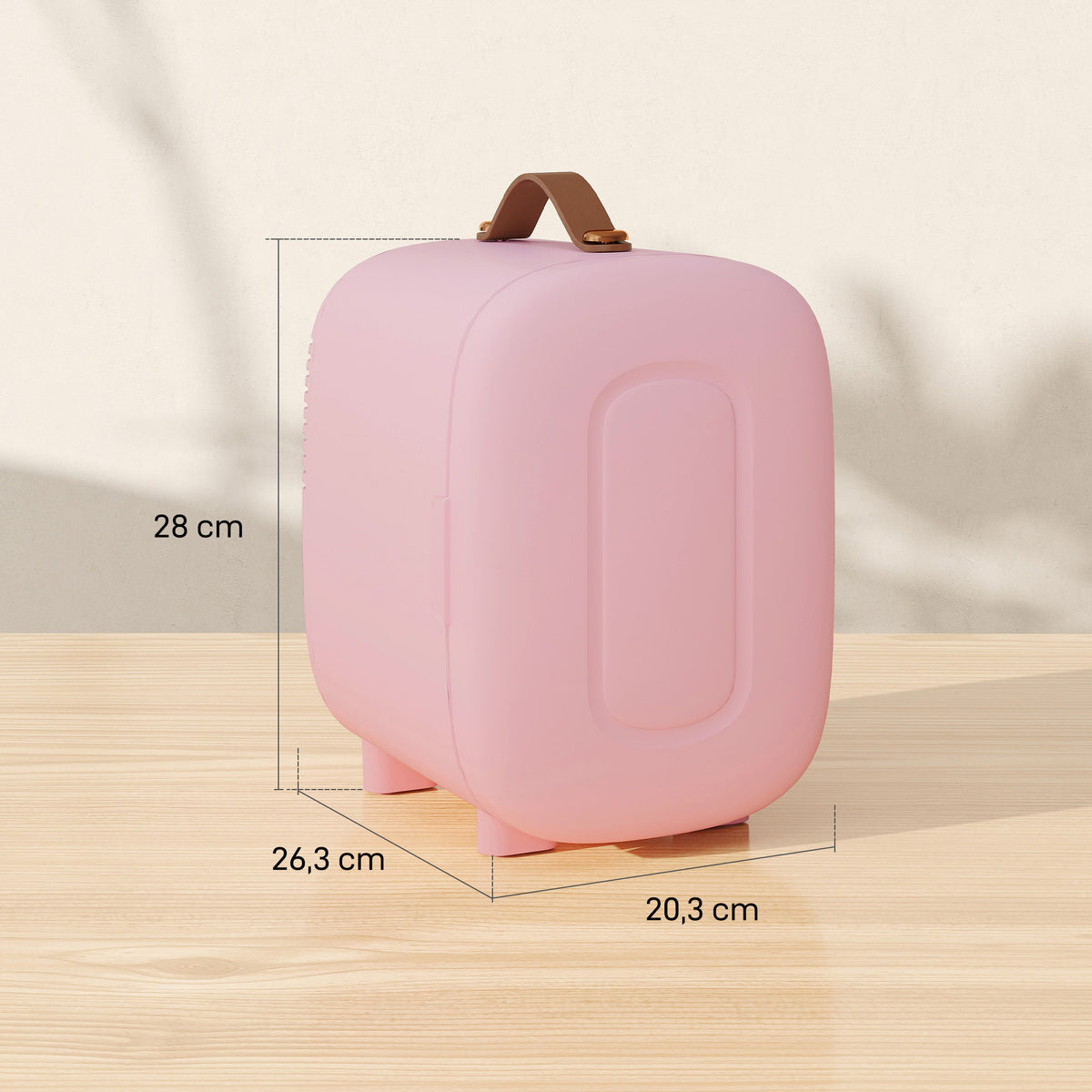 HOMCOM Mini Kühlschrank Kühlschrank Beauty Fridge, 4 L Fassungsvermögen, 20,3 x 26,3 x 28 cm, Rosa