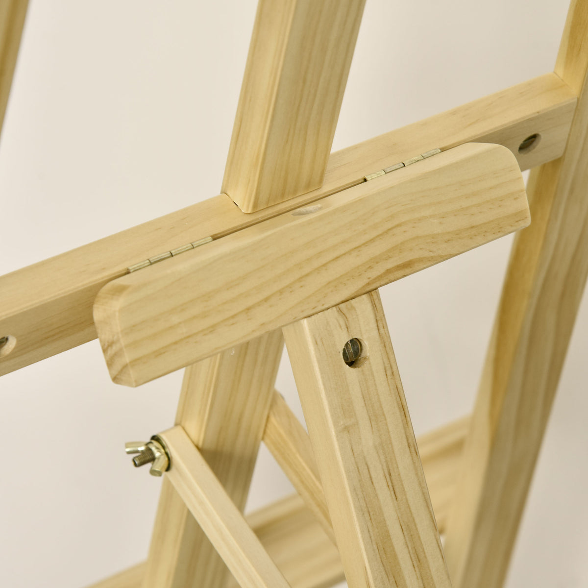HOMCOM Staffelei Sitz- und Standstaffelei Klappbare Atelierstaffelei 75° einstellbar mit Halterung für Kunstmalerei Und Außenwerbung Kiefernholz Natur 51,5 x 71,5 x 134,5 cm