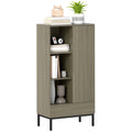HOMCOM Aparador für Wohnzimmer Modern mit Tür Schublade Verstellbares Regal und 3 offenen Fächern 60x34x121 cm Natürlich
