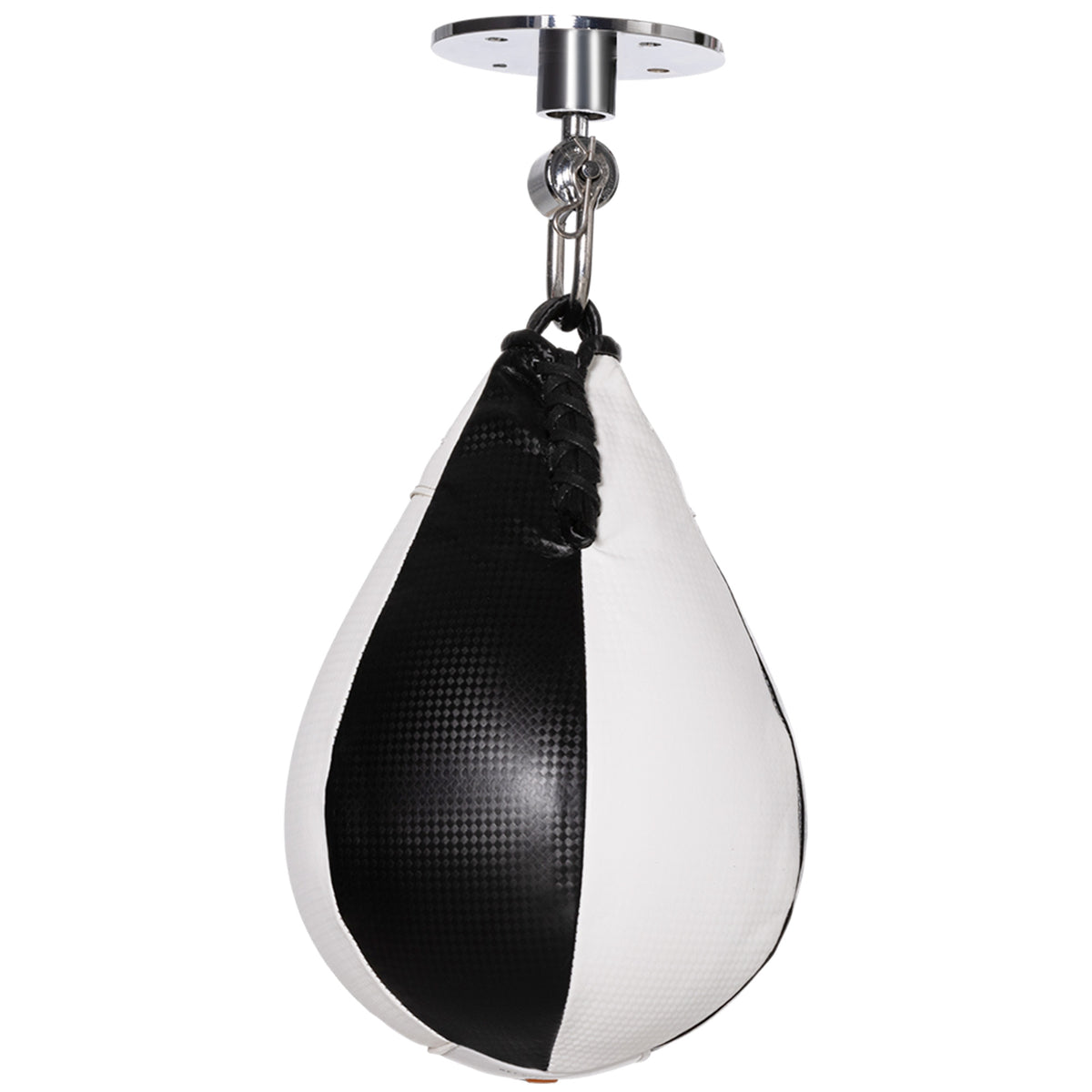 SPORTNOW Speedball Boxsack Erwachsene mit 360° drehbarer Rotule Pumpe Wand- oder Deckenmontage Schwarz und Weiß