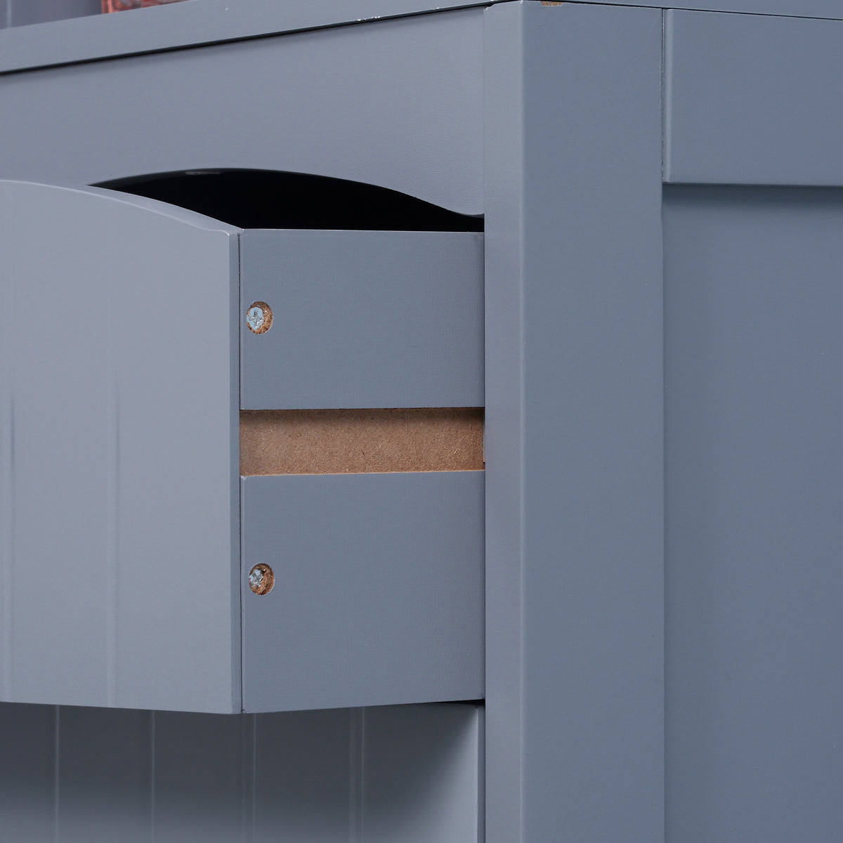 HOMCOM Hochschrank für Badezimmer mit 1 Schublade und 3 offenen Regalen Moderner Stil 34x24x170 cm Grau
