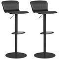 HOMCOM Set mit 2 Barhockern, höhenverstellbare Barhocker, Rückenlehne und Fußstütze, 38,5x40x76,5-97,5 cm, Schwarz
